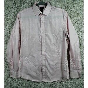 J Crew Shirt Mens SIZE M Pink White Button Up Long Sleeve Dress Slim